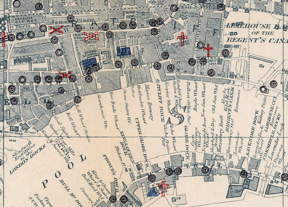 Charles Booth London Poverty Map 1899-1900 - Schools & Churches