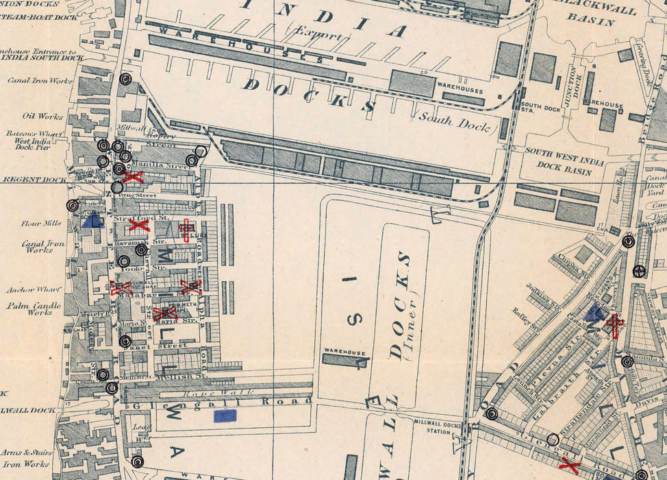 Charles Booth London Poverty Map 1899-1900 - Schools & Churches