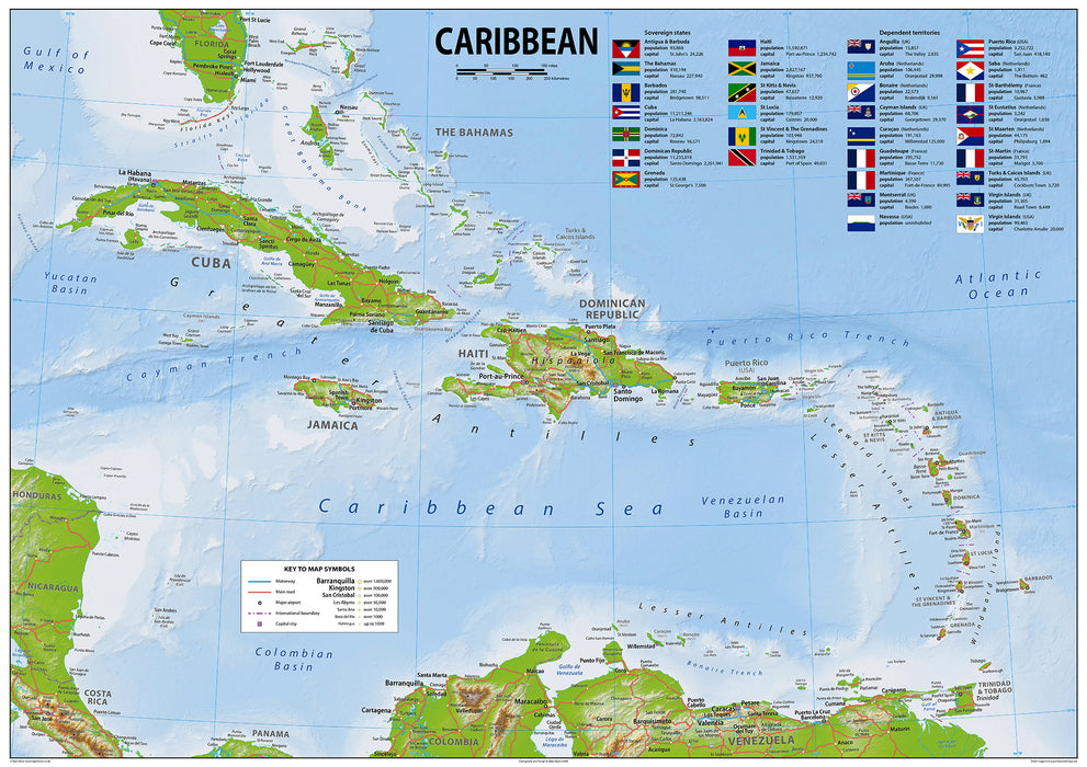 Caribbean Physical Map– I Love Maps