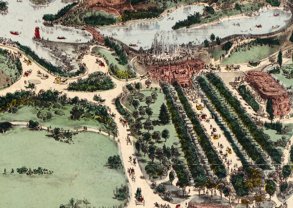 Antique Map of New York City's Central Park - 1860