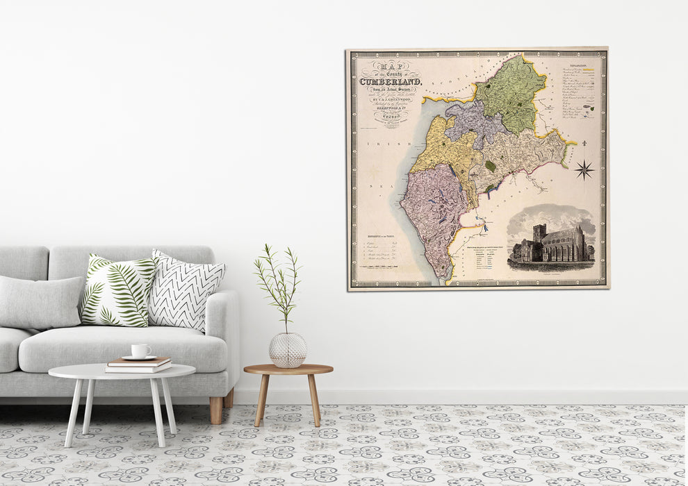 1830 - Map Of Cumberland by C.J Greenwood