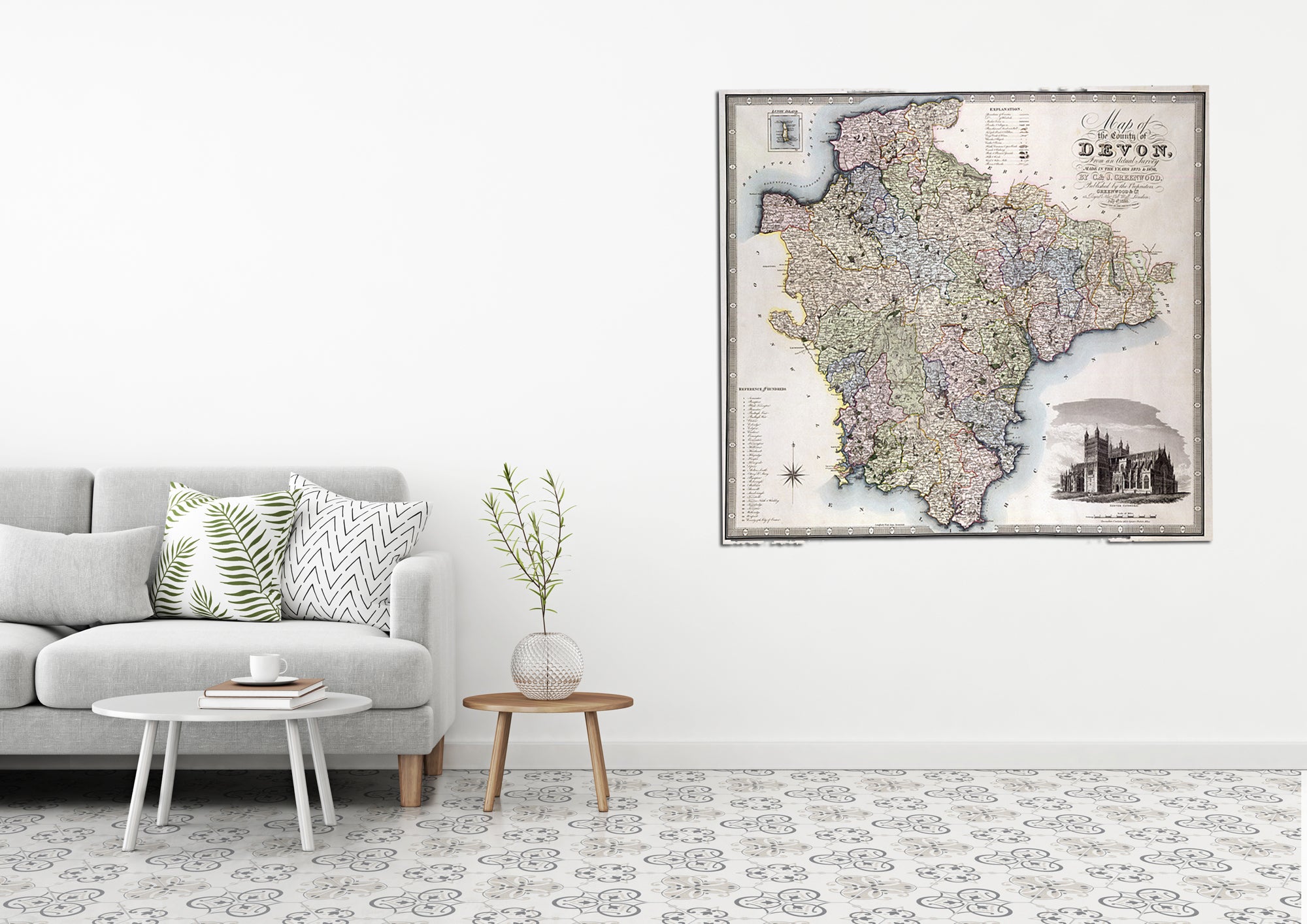 Wall Map Devon 1829 - Map Of Devon by C.J Greenwood– I Love Maps