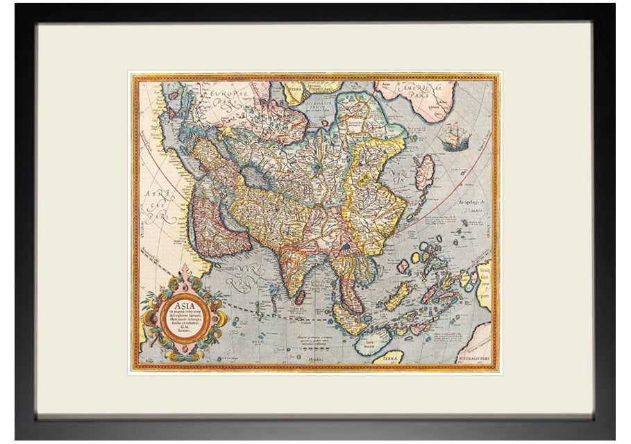Antique 1607 Map of Asia by Gerard Mercator