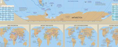 Set Of Two Fascinating Facts & Great Discovery World Maps - 100cm x70cm