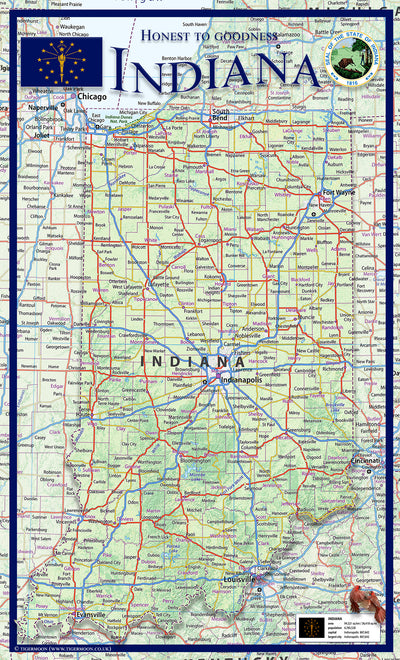 Normal Indianamap Indiana State Physical Map– I Love Maps