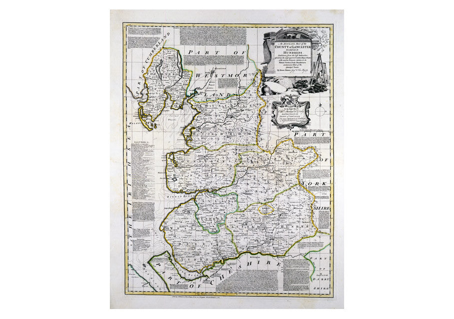 1749 - Map Of Lancashire by Emanuel Bowen