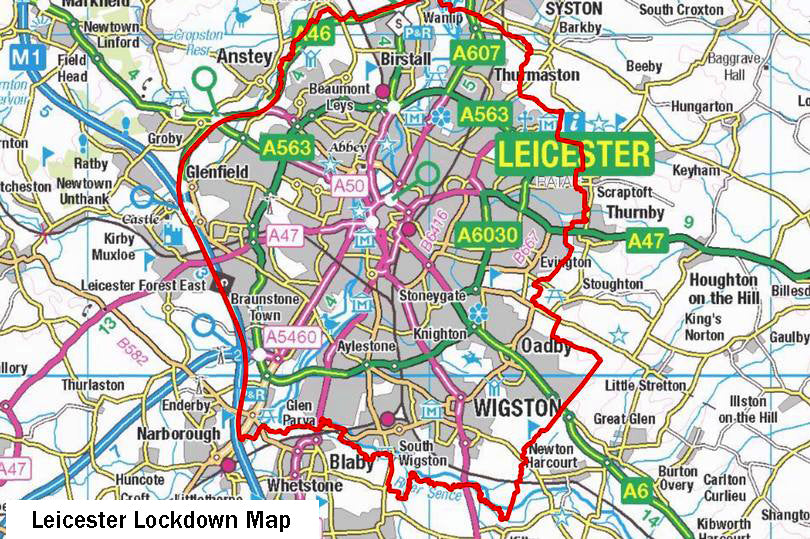 Official Leicester Lockdown Map (84.1 cm x 59. 4cm)