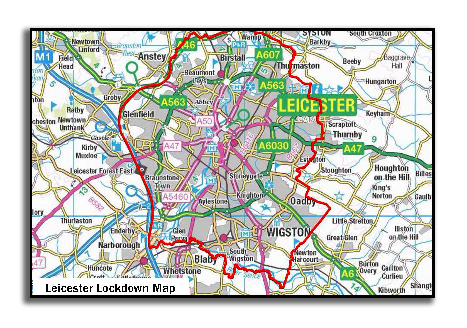Official Leicester Lockdown Map (84.1 cm x 59. 4cm)