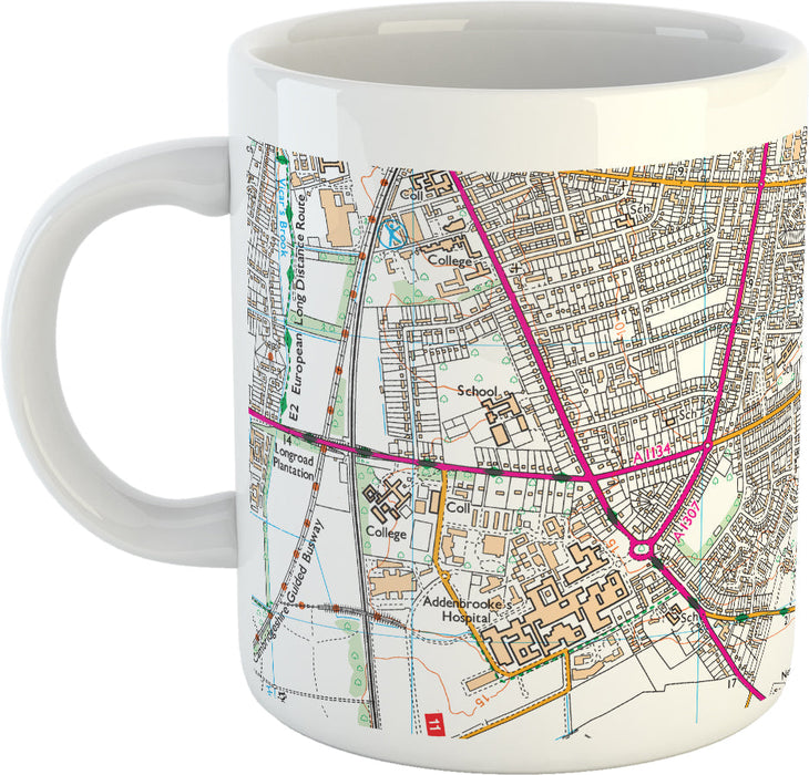 Ordnance Survey Postcode Centered Map Mug