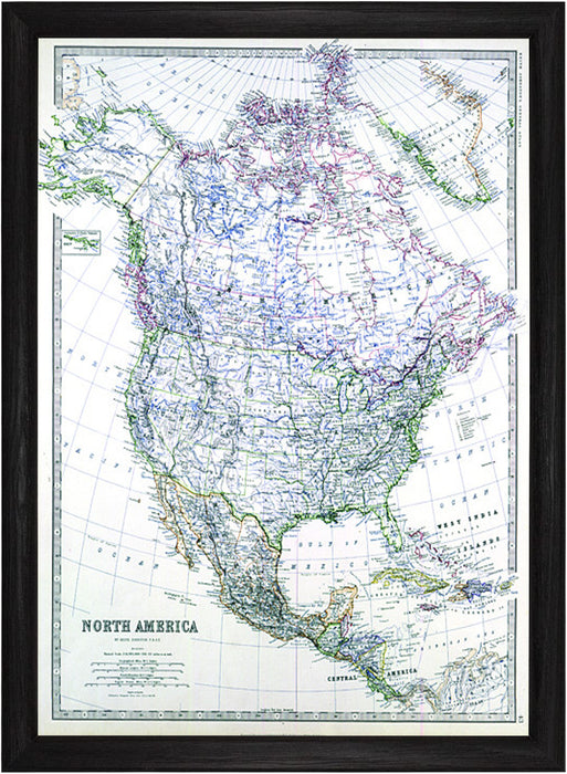 Antique 1861 Map of North America by Keith Johnston