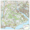 A detailed map of the New Forest measuring 130cm x 130cm Printed onto a high quality paper. The New Forest in Hampshire and Wiltshire is one of the largest tracts of unenclosed pasture land, heathland and forest in the South, with four large villages: Sway Brockenhurst Lyndhurst Ashurst Smaller villages are: Burley Beaulieu Godshill Fritham Nomansland Minstead 