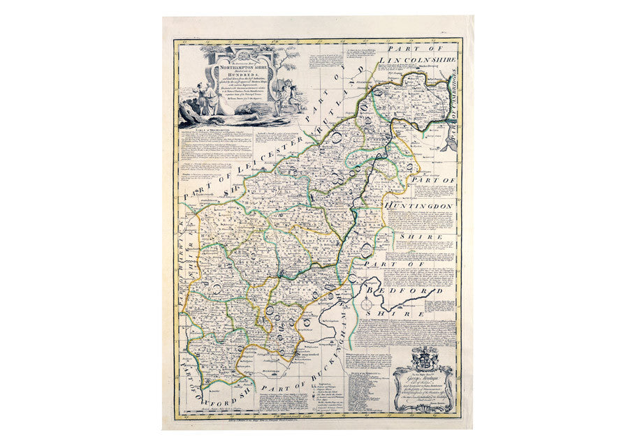 1760 - Map Of Northamptonshire by Emanuel Bowen