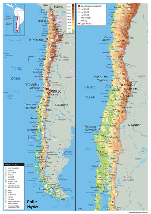 Chile Physical Map