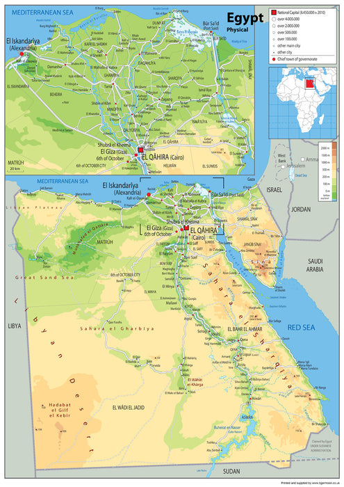 Egypt Physical Map