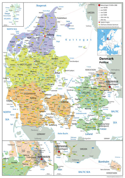Denmark Political Map– I Love Maps