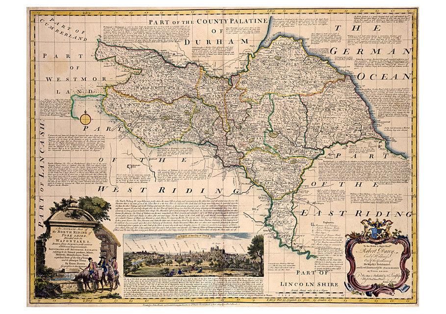 North Riding Streetmap 1760 - Map Of North Riding by Emanuel Bowen– I Love Maps