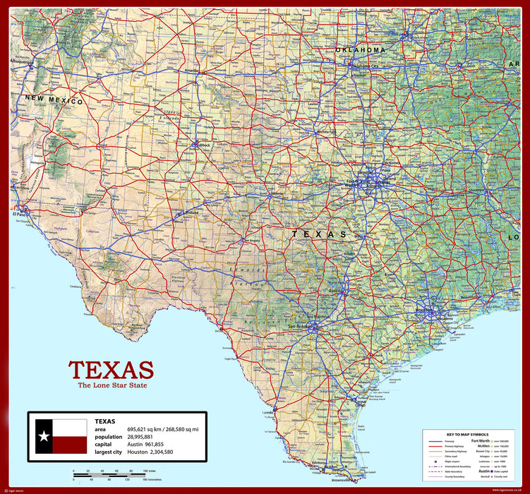 Texas Physical State Map