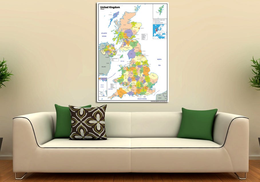 United Kingdom Admin Mounted Map