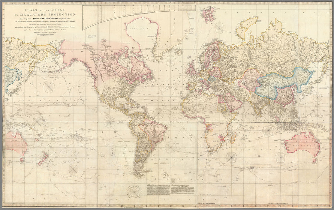 1768 - World Map by James Cook